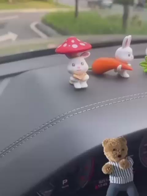 Cute Bunny Figurine – Kawaii PVC Rabbit Doll for Car, Cake & Micro-Landscape
